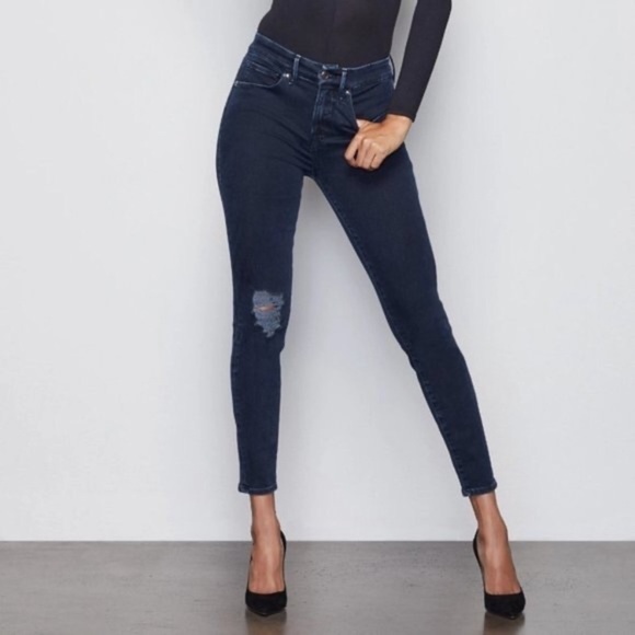 Good American Denim - NWT Good American Good Leg High Rise Distressed Skinny Blue 308